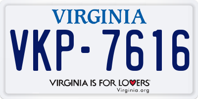 VA license plate VKP7616