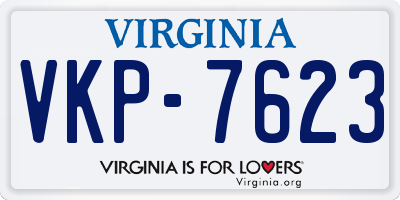 VA license plate VKP7623