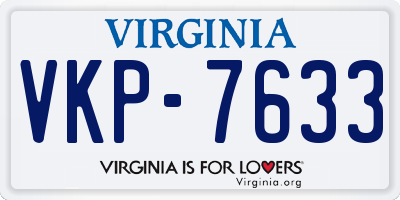 VA license plate VKP7633