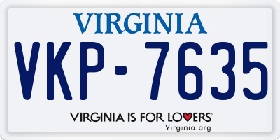 VA license plate VKP7635
