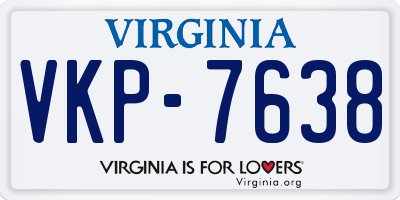 VA license plate VKP7638