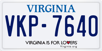 VA license plate VKP7640