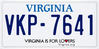 VA license plate VKP7641