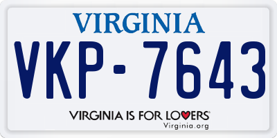 VA license plate VKP7643