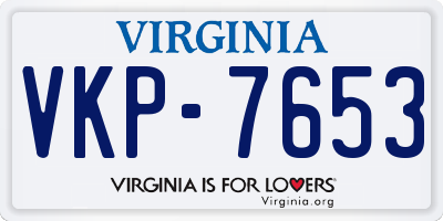 VA license plate VKP7653