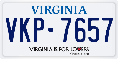 VA license plate VKP7657