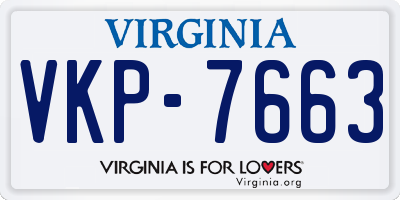 VA license plate VKP7663