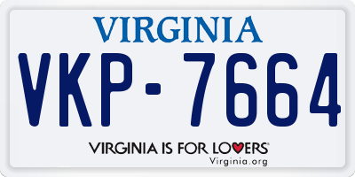 VA license plate VKP7664