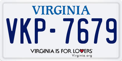VA license plate VKP7679