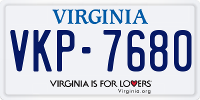 VA license plate VKP7680