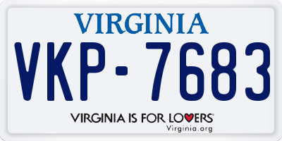 VA license plate VKP7683
