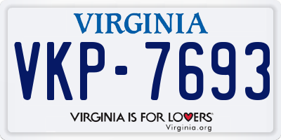 VA license plate VKP7693