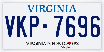 VA license plate VKP7696