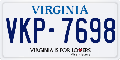 VA license plate VKP7698