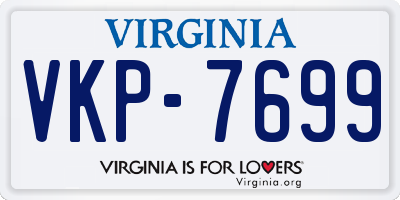 VA license plate VKP7699