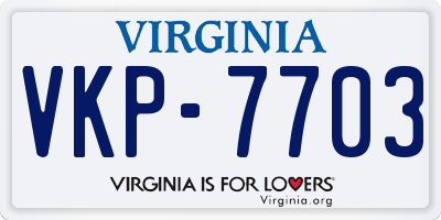 VA license plate VKP7703