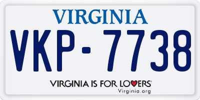 VA license plate VKP7738
