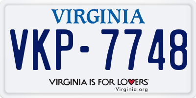 VA license plate VKP7748