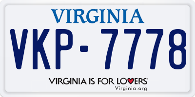 VA license plate VKP7778