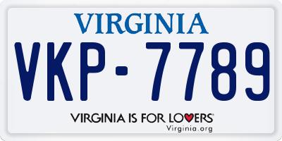 VA license plate VKP7789