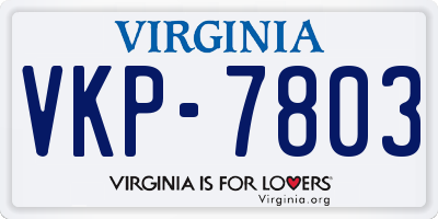 VA license plate VKP7803