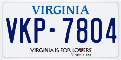 VA license plate VKP7804