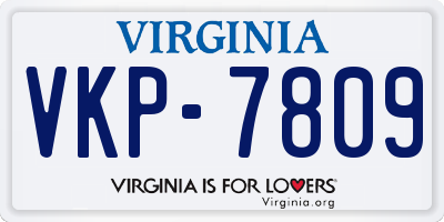 VA license plate VKP7809