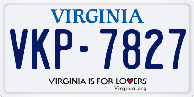 VA license plate VKP7827