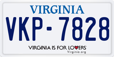 VA license plate VKP7828