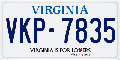VA license plate VKP7835