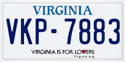 VA license plate VKP7883