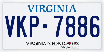 VA license plate VKP7886