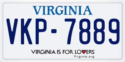 VA license plate VKP7889