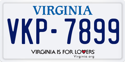 VA license plate VKP7899