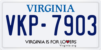 VA license plate VKP7903