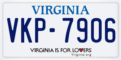 VA license plate VKP7906