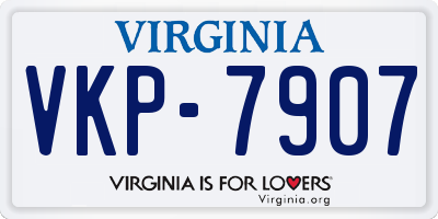 VA license plate VKP7907