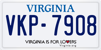 VA license plate VKP7908
