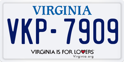 VA license plate VKP7909
