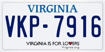 VA license plate VKP7916