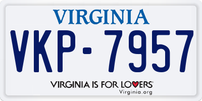 VA license plate VKP7957