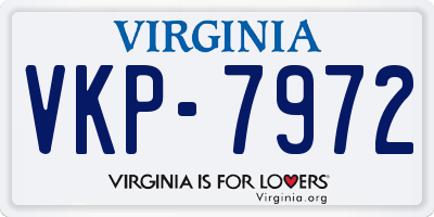 VA license plate VKP7972
