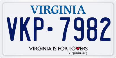 VA license plate VKP7982