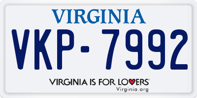 VA license plate VKP7992