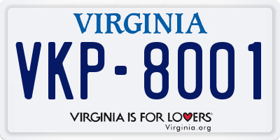 VA license plate VKP8001