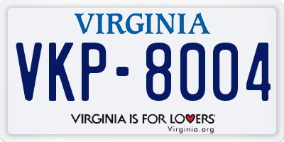 VA license plate VKP8004
