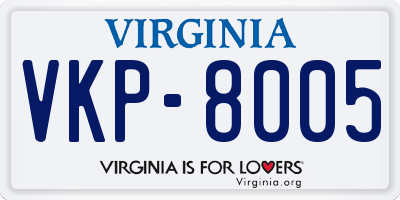 VA license plate VKP8005
