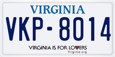 VA license plate VKP8014