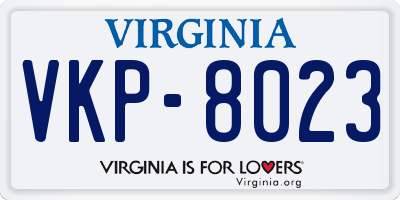 VA license plate VKP8023
