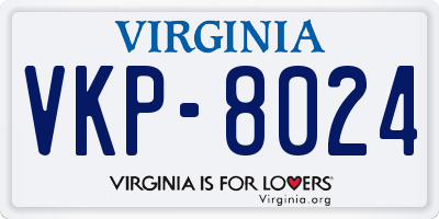 VA license plate VKP8024